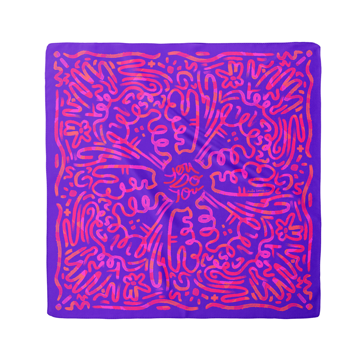 JANICE silk-cotton bandana · 55 × 55 cm | Purple