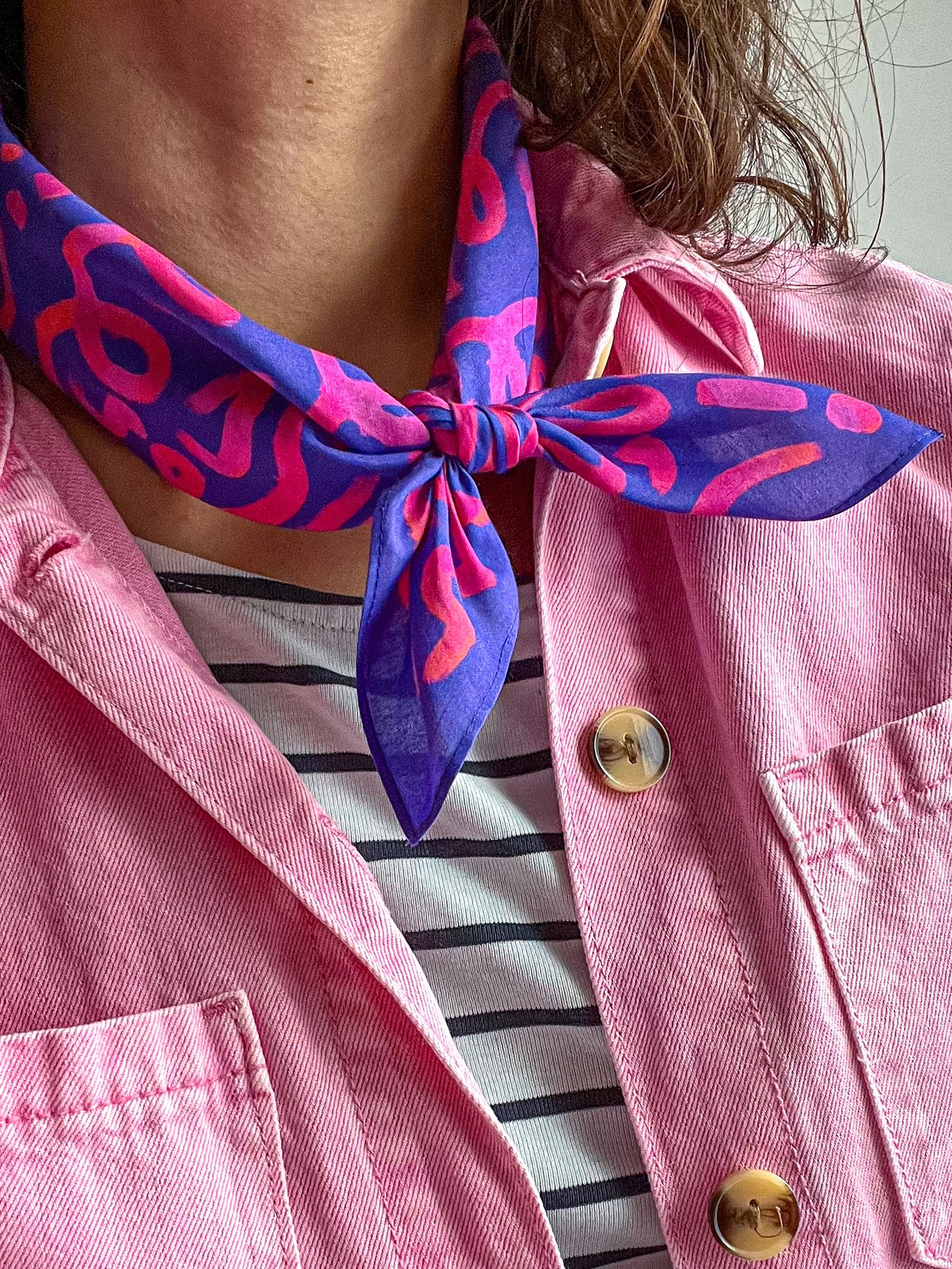 JANICE silk-cotton bandana · 55 × 55 cm | Purple