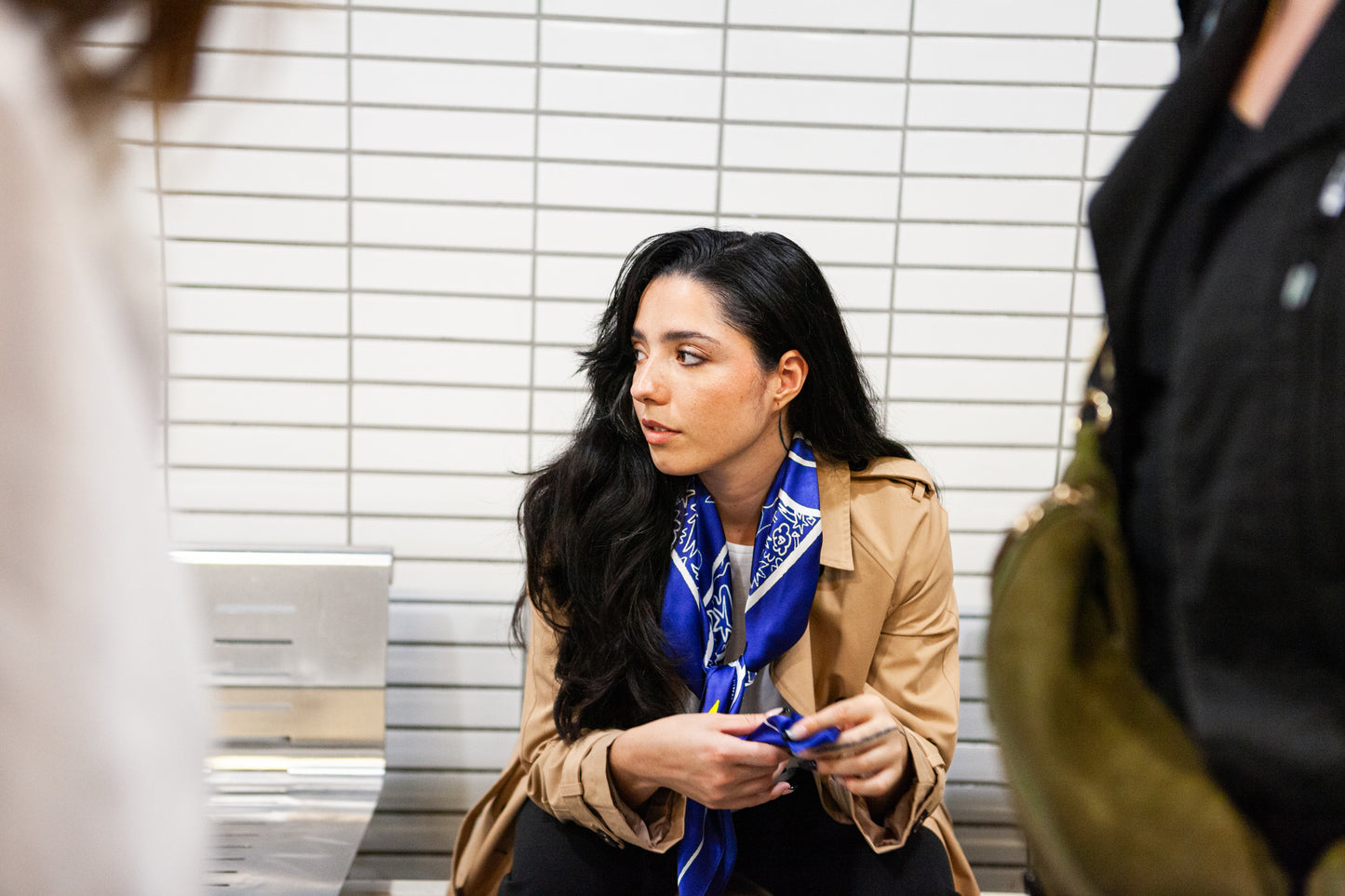 NUIT silk scarf · 90x90 cm | Blue